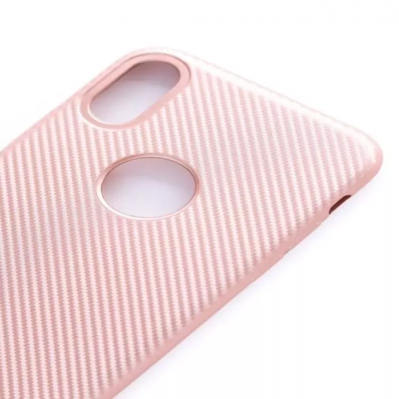 Evelatus Apple iPhone X Carbon ružové zadné krytie