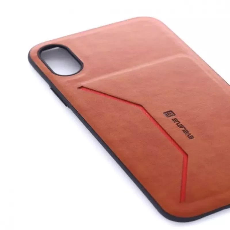 Evelatus Apple iPhone X Nobel hnedé folio puzdro s peňaženkou