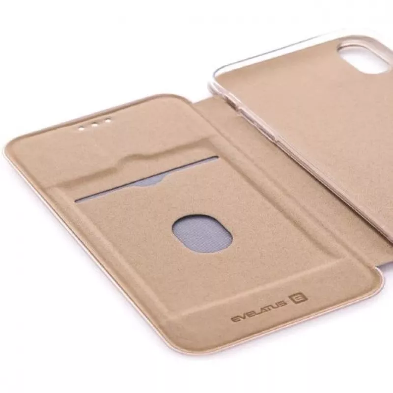 Evelatus Apple iPhone XR knižné puzdro zlatá