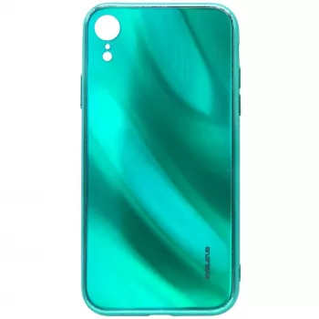 Evelatus Apple iPhone XR Water Ripple Full Color Electroplating Tempered Glass Case zelené