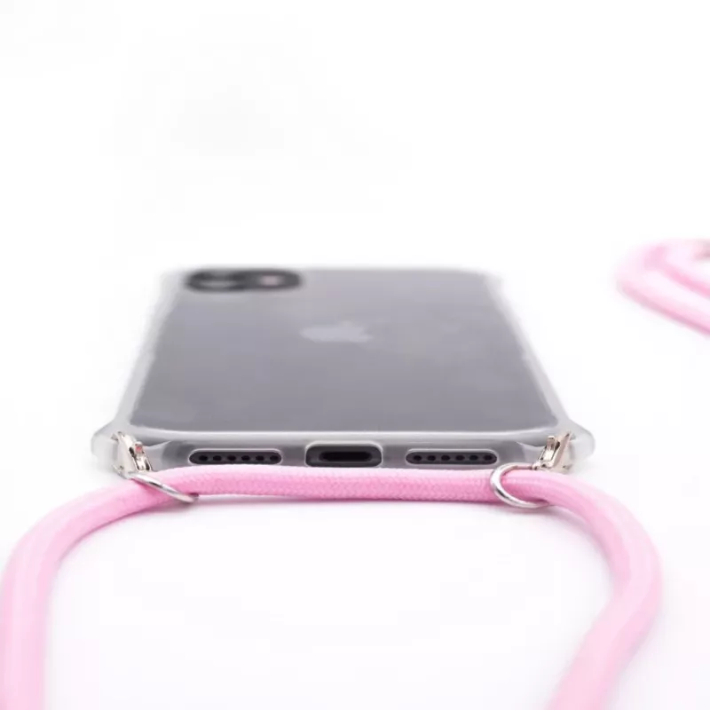 Evelatus Apple iPhone Xs MAX silikónové priehľadné puzdro s náhrdelníkom TPU pásik priehľadné