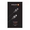 Evelatus špirálový USB-C na USB-C kábel 1,2 m 60 W PD opletený čierny