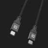 Evelatus špirálový USB-C na USB-C kábel 1,2 m 60 W PD opletený čierny
