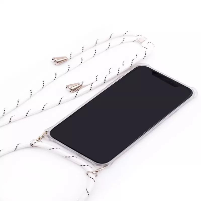 Evelatus Samsung A50 puzdro s pútkom biele pruhy transparentné