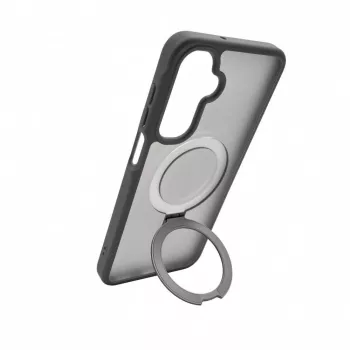 Evelatus Samsung Galaxy A17 4G / A17 5G ochranné puzdro s MagSafe & stojanom, matný krúžok, dymovo sivé