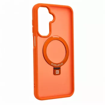 Evelatus Samsung Galaxy A17 4G / A17 5G ochranné puzdro s MagSafe & stojanom, matný krúžok, oranžové