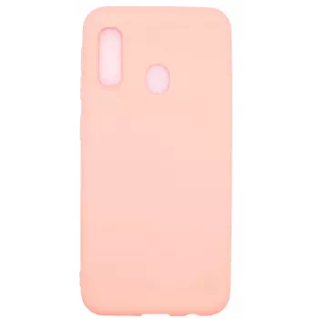 Evelatus Samsung Galaxy A20e Soft Touch silikónové puzdro s remienkom ružové
