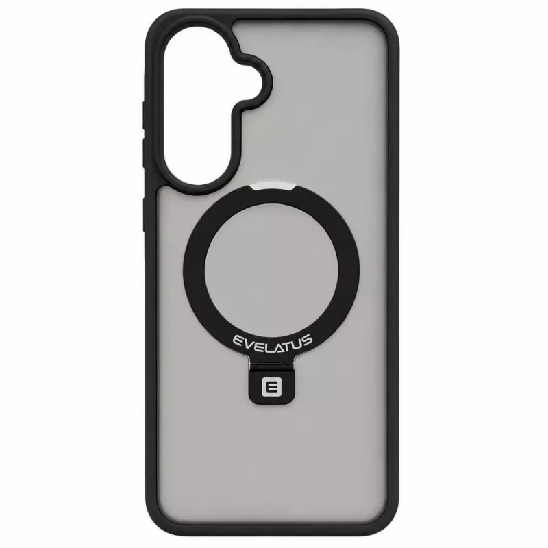 Evelatus Samsung Galaxy A37 / A36 ochranné puzdro s MagSafe & stojanom, matný krúžok, čierne