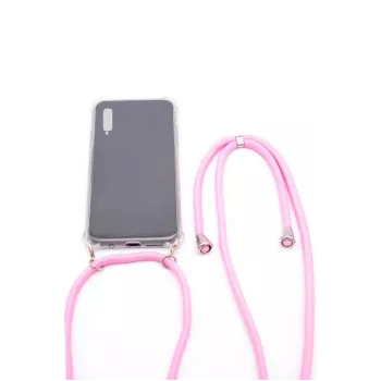 Evelatus Samsung Galaxy A50 puzdro s popruhom Pink Transparent