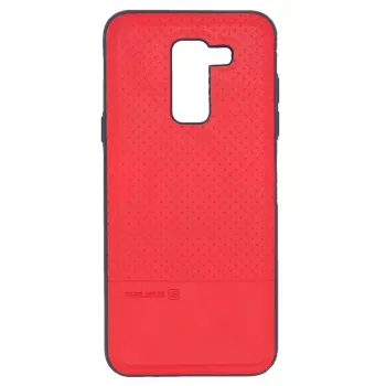 Evelatus Samsung Galaxy A6 Plus 2018 TPU puzdro s kovovou platňou pre magnetický držiak telefónu červená