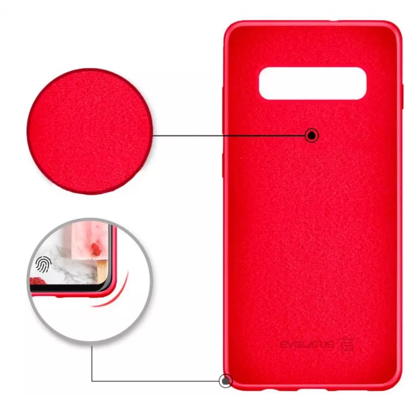 Evelatus Samsung Galaxy S10 Plus mäkké silikónové puzdro červené