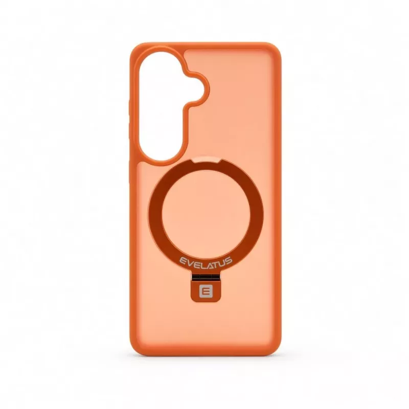 Evelatus Samsung Galaxy S26 Shield puzdro s MagSafe & stojanom matný ring oranžové