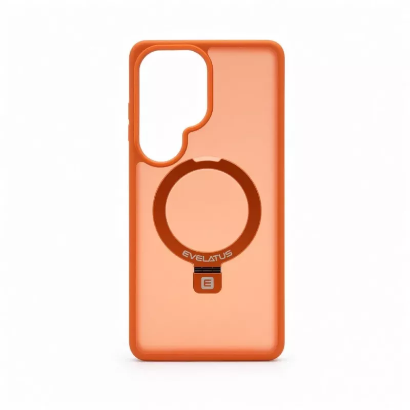 Evelatus Samsung Galaxy S26 Ultra Shield puzdro s MagSafe a stojanom matný prstenec oranžová