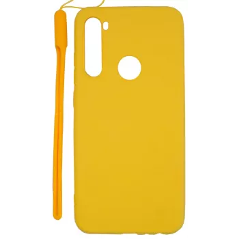 Evelatus Soft Touch silikónové puzdro s pútkom na ruku pre Xiaomi Redmi Note 8 / Redmi Note 8 2021 - žlté