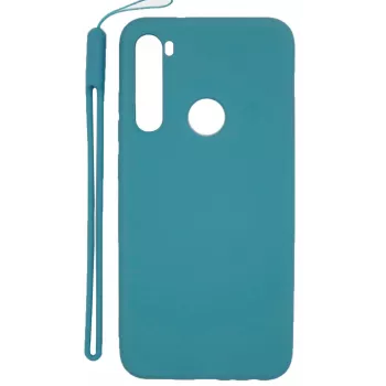 Evelatus Soft Touch silikónové puzdro s remienkom pre Xiaomi Redmi Note 8 / Redmi Note 8 2021 - modrá