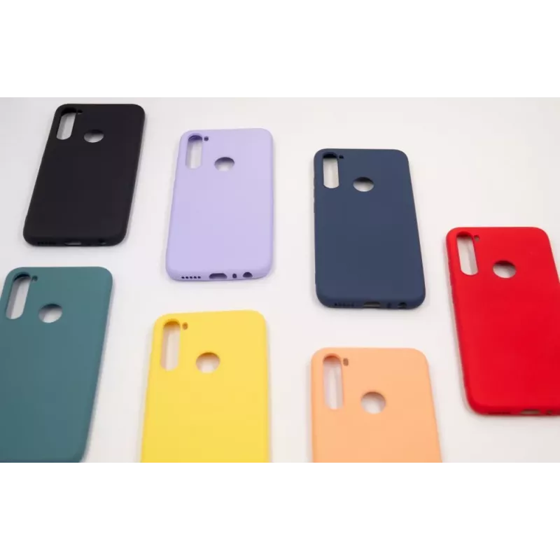 Evelatus Soft Touch silikónové puzdro s pásikom pre Xiaomi Redmi Note 8 / Redmi Note 8 2021 - červené