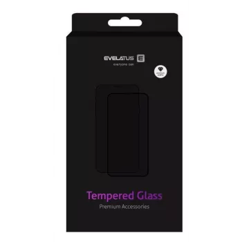 EVELATUS tvrdené sklo ochranná fólia displeja pre Huawei Y5P 2020, 2.5D Full Cover, Japan Glue, antistatická, tvrdosť 9H, číra