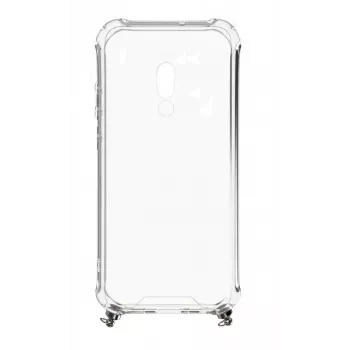 Evelatus Xiaomi Redmi 8 silikónové transparentné s náhrdelníkom TPU remienok Space Gray
