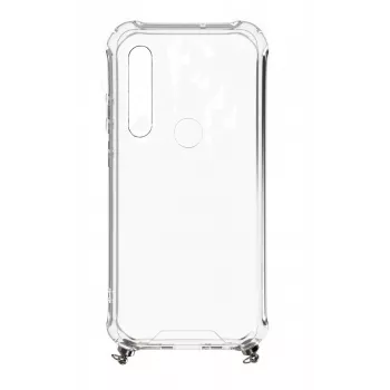 Evelatus Xiaomi Redmi Note 8 / Redmi Note 8 2021 silikónové transparentné s náhrdelníkom TPU remienok Space Gray
