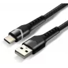 everActive CBB-1CBR USB-A na USB-C RGB-LED pletený kábel 1m 3A čierny