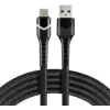 everActive CBB-1CBR USB-A na USB-C RGB-LED pletený kábel 1m 3A čierny