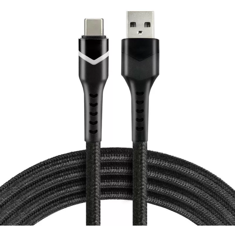 everActive CBB-1CBR USB-A na USB-C RGB-LED pletený kábel 1m 3A čierny