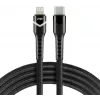 everActive CBB-1CIR USB-C na Lightning RGB LED kábel 1m 27W PD čierny