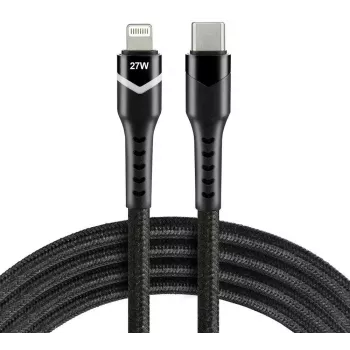 everActive CBB-1CIR USB-C na Lightning RGB LED kábel 1m 27W PD čierny