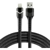 everActive CBB-1IBR USB-A na Lightning RGB LED pletený kábel 1m 2.4A čierny