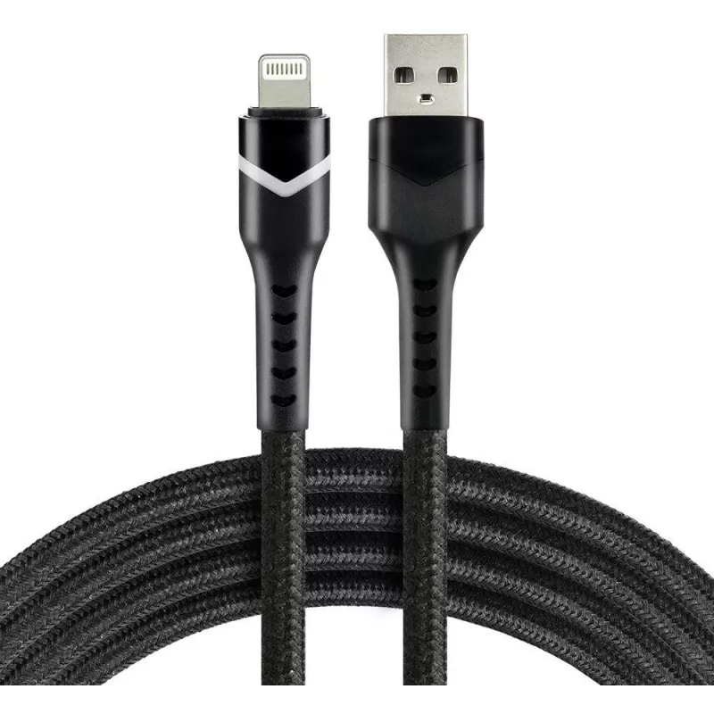 everActive CBB-1IBR USB-A na Lightning RGB LED pletený kábel 1m 2.4A čierny