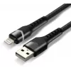 everActive CBB-1IBR USB-A na Lightning RGB LED pletený kábel 1m 2.4A čierny