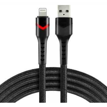 everActive CBB-1IBR USB-A na Lightning RGB LED pletený kábel 1m 2.4A čierny