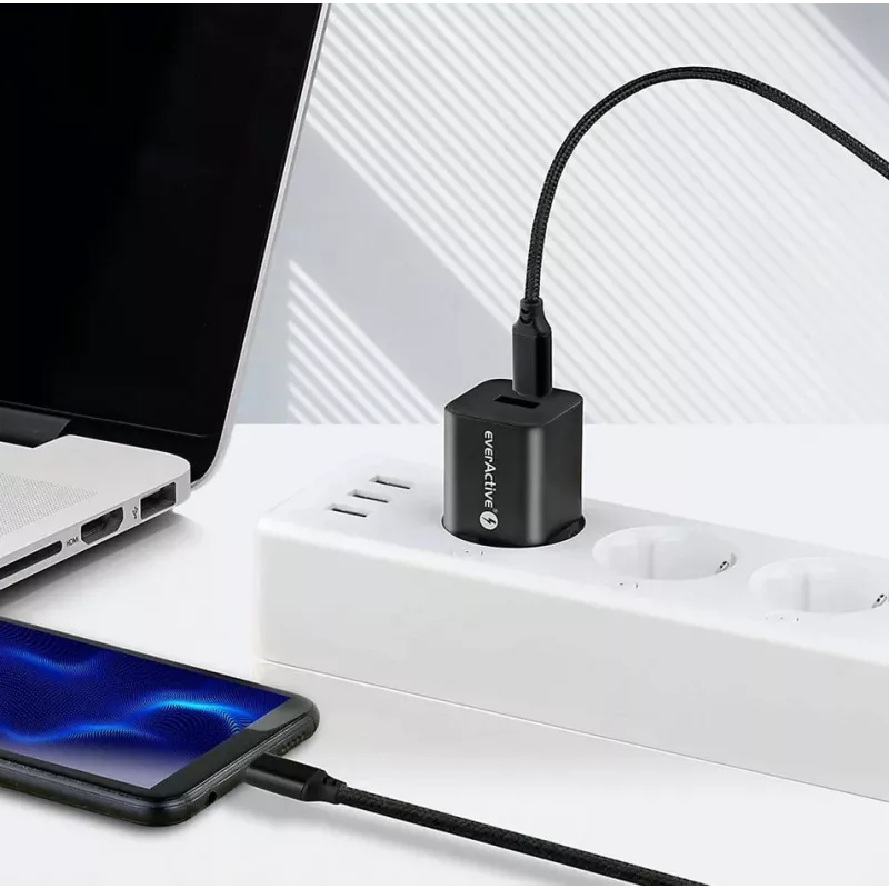 everActive CBB-1PD3 USB-C na USB-C kábel 1 m PD 60W 3A čierny
