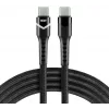 everActive CBB-1PDR USB-C na USB-C RGB LED opletený kábel 100cm 3A 60W
