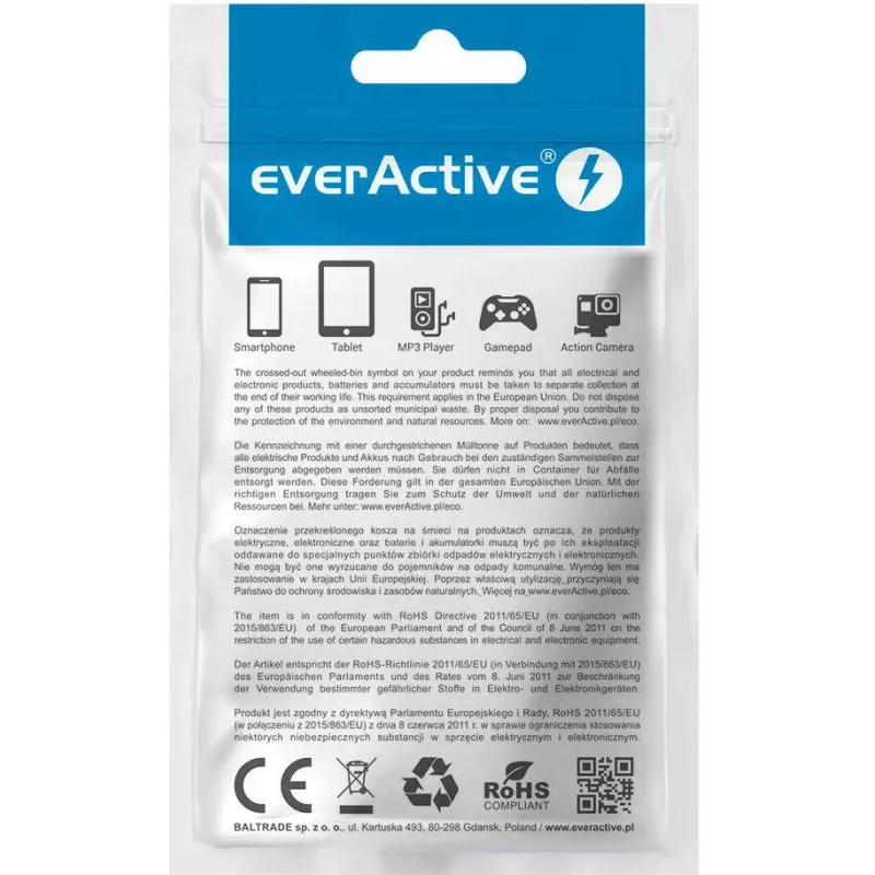 everActive CBB-2PDR USB-C na USB-C RGB LED spletaný kábel 2m 3A 60W Čierny