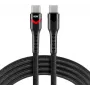 everActive CBB-2PDR USB-C na USB-C RGB LED spletaný kábel 2m 3A 60W Čierny