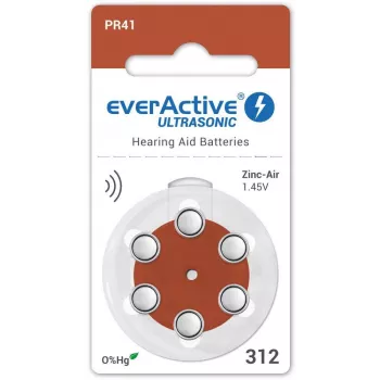 everActive ULTRASONIC 312 / PR41 batérie do načúvacích prístrojov, balenie 6 ks