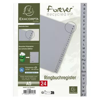Exacompta Sada deliacich registrov polovičný formát A-Z sivá 24-tab 1 sada