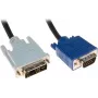 Exertis Connect DVI-A konektor samec na VGA konektor samec adaptérový kábel, Single Link, 10 m, čierny, skrutky s rýhovanou hlavou 127731