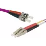 EXERTIS CONNECT OM4 LWL patch kábel, LC Duplex na ST Duplex, 50/125µm, Erika fialový, 2 m 392792