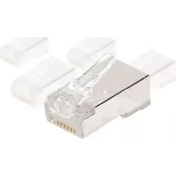 EXERTIS CONNECT tienený RJ45 modulárny konektor samec pre okrúhle káble, STP, 8P8C, CAT 6, balenie 100 ks 920870