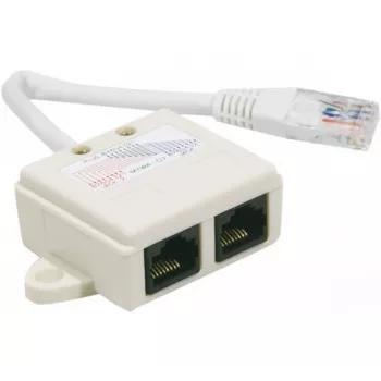 Exertis Connect telefónny splitter RJ-45 konektor samec na 2x RJ-45 konektor samica, 10 cm, CAT 5e, ivory 252470