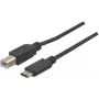 EXERTIS CONNECT USB 2.0 kábel, USB Type-C na USB Type-B, čierny, 1,0 m 150304