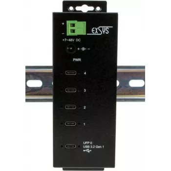 EXSYS EX-1144HMVS USB-C hub, USB 3.2 Gen 1, čierny