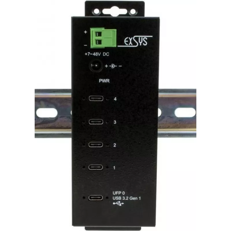 EXSYS EX-1144HMVS USB-C hub, USB 3.2 Gen 1, čierny
