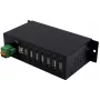 EXSYS EX-1179HMVS 7-port USB 2.0 priemyselný kovový hub s montážou na DIN lištu, 480 Mbit/s, ESD ochrana, -40 až 85°C