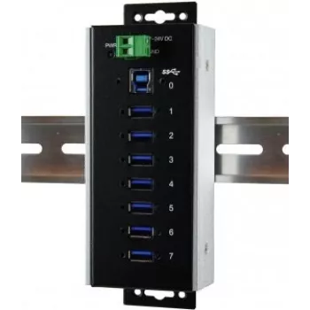 EXSYS EX-1187HMVS-WT 7-port USB 3.2 Gen 1 priemyselný kovový hub