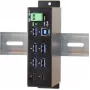 EXSYS EX-1197HMS 7-port USB 3.1 Gen 1 priemyselný DIN-lištový hub s DC napájaním