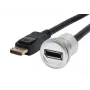 EXSYS EX-49185 panelový DisplayPort adaptérový kábel, 30 cm, konektor samec na konektor samica, kovové puzdro, 4K 60Hz