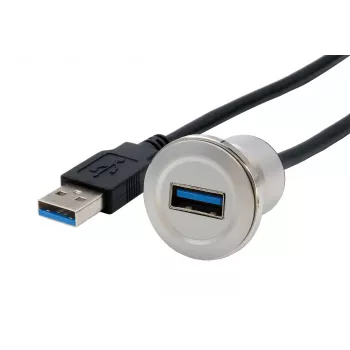 EXSYS EX-49186 USB 3.2 Gen 1 zabudovaný adaptér, USB-A konektor samica na samec, 30 cm, kov
